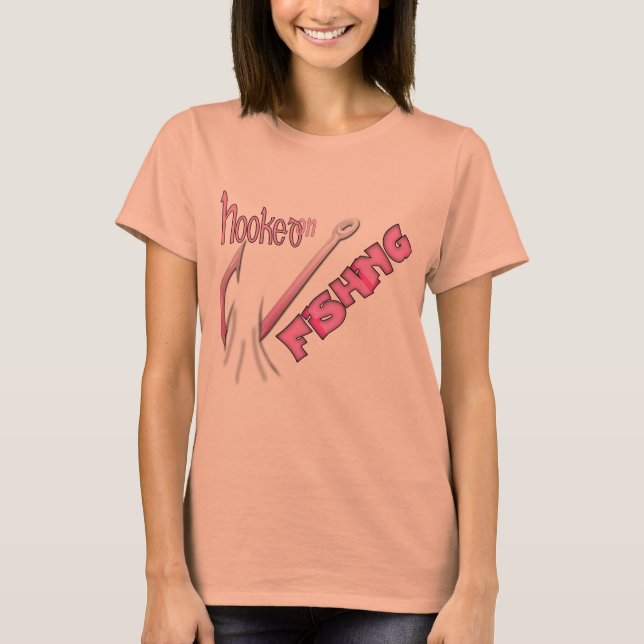 Angefangen beim Fischen rosa Hook T-Shirt (Vorderseite)