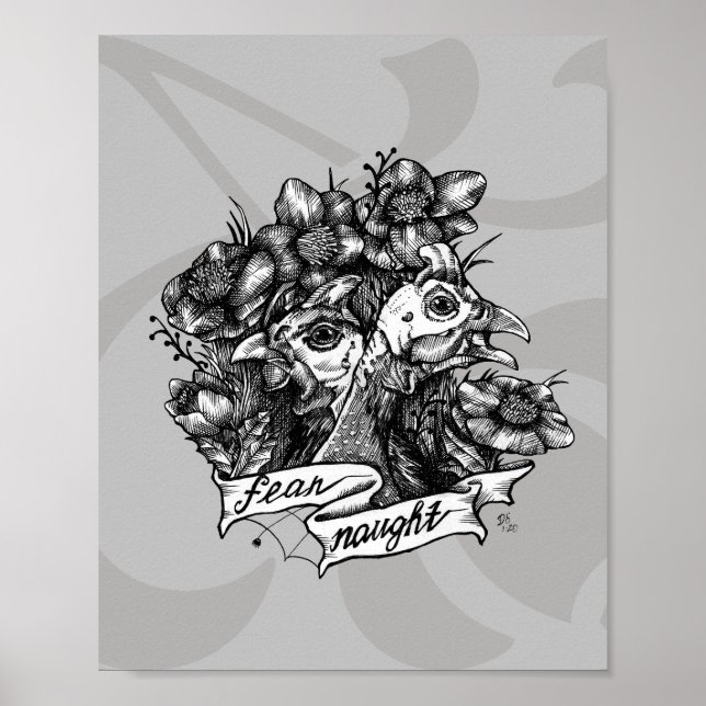 ANGEFÜHL NAUGHT: Guinea Tattoo Art mit Hintergrund Poster (Vorne)