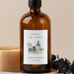 "Angeführt in Liebe" Brautparty Soap Fevor Label Lebensmitteletikett