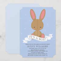 Angefüllte Brown-Häschen-Jungen-Babyparty laden