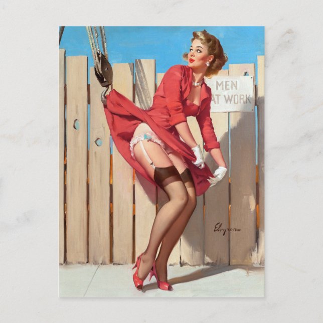 Angehefteter Pin Up Postkarte (Vorderseite)