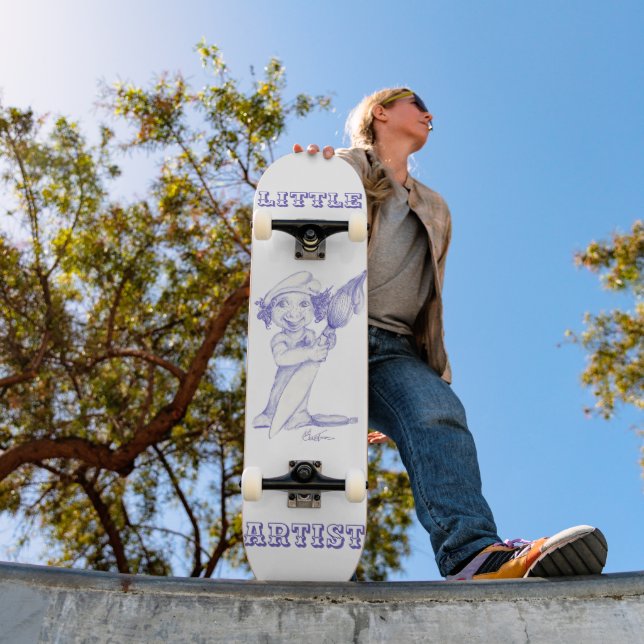 angehende kleine Künstlerin  Skateboard (Außen 1)