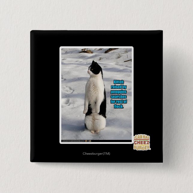 Angehoben durch Pinguine Button (Vorderseite)