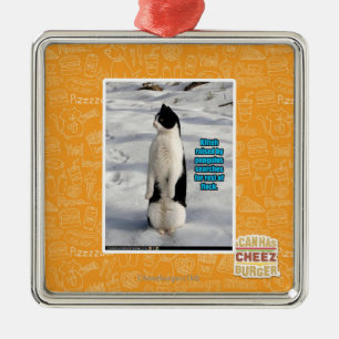 Angehoben durch Pinguine Silbernes Ornament