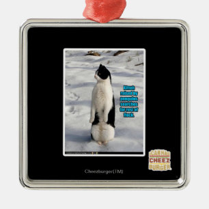 Angehoben durch Pinguine Silbernes Ornament