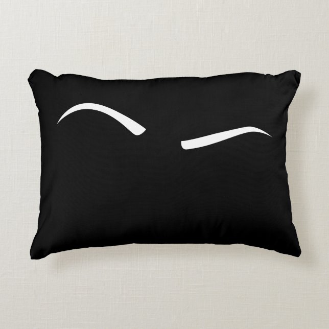 Angehobene Augenbraue (weiß) Dekokissen (Vorderseite)