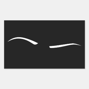 Angehobene Augenbraue (weiß) Rechteckiger Aufkleber