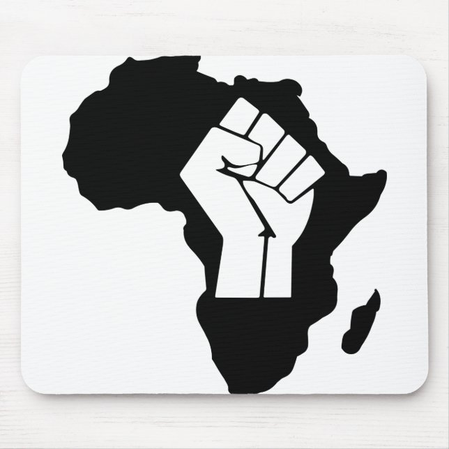Angehobene Faust Afrika Mousepad (Vorne)