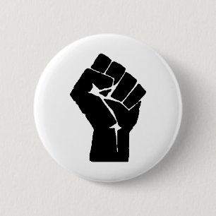 Angehobene Faust Button