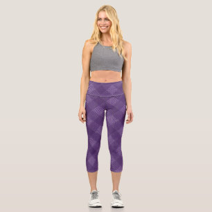 Angekreuztes Muster bei Diagonalen 2 Töne b Lila Capri Leggings