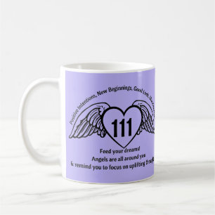 Angel 111 Zahlen Lila Manifest Affirmation Name Kaffeetasse