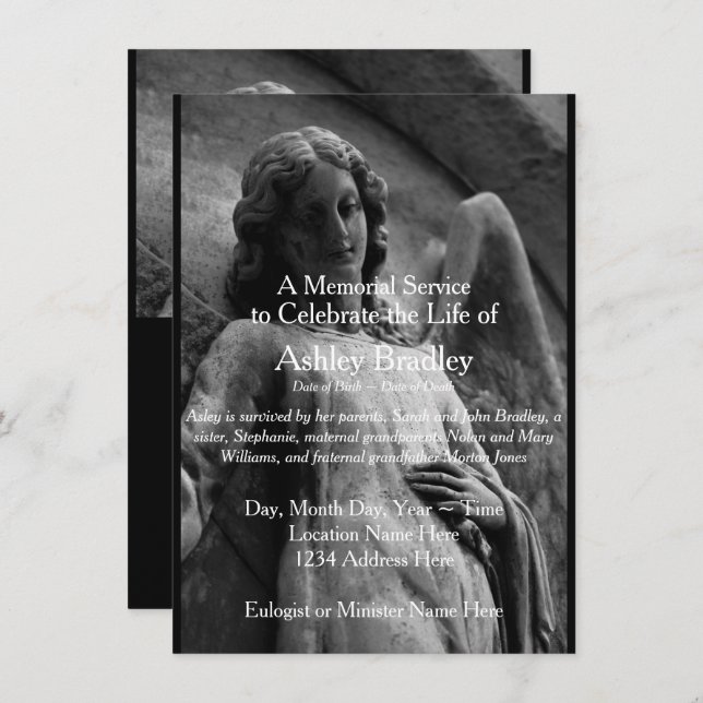 Angel 1 Gedenkfeier Ankündigung (Vorne/Hinten)