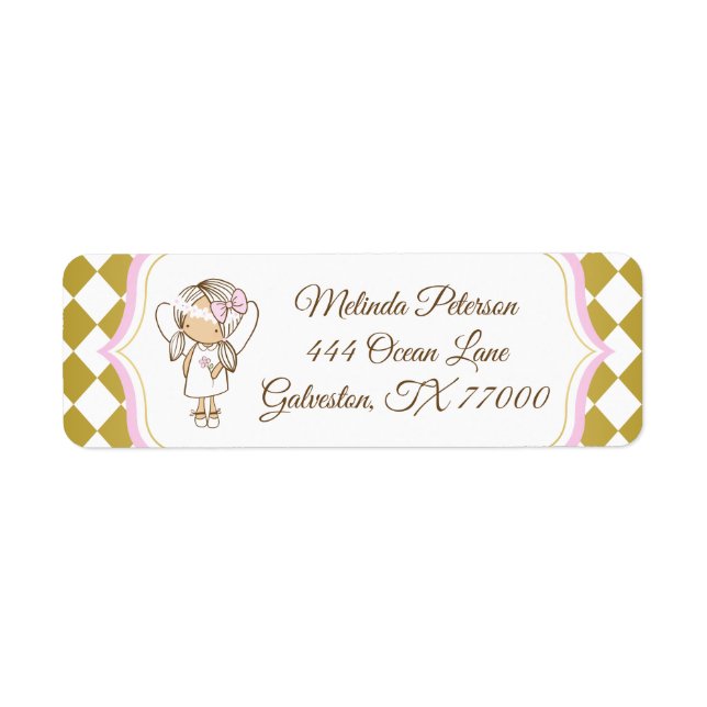 Angel Address Labels Gold & Pink (Vorne)