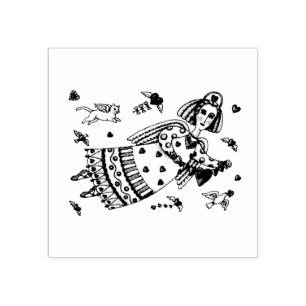 ANGEL AN HÖRERN UND KÜCHE RUBBER-BRIEFMARKE *Maßge Gummistempel
