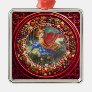 Angel Ansammlung Blume Rote Blüte Weihnachten Silbernes Ornament