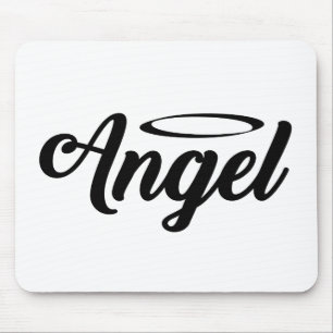 Angel Art Cool Text Graphic Angel Word Text Art Mousepad