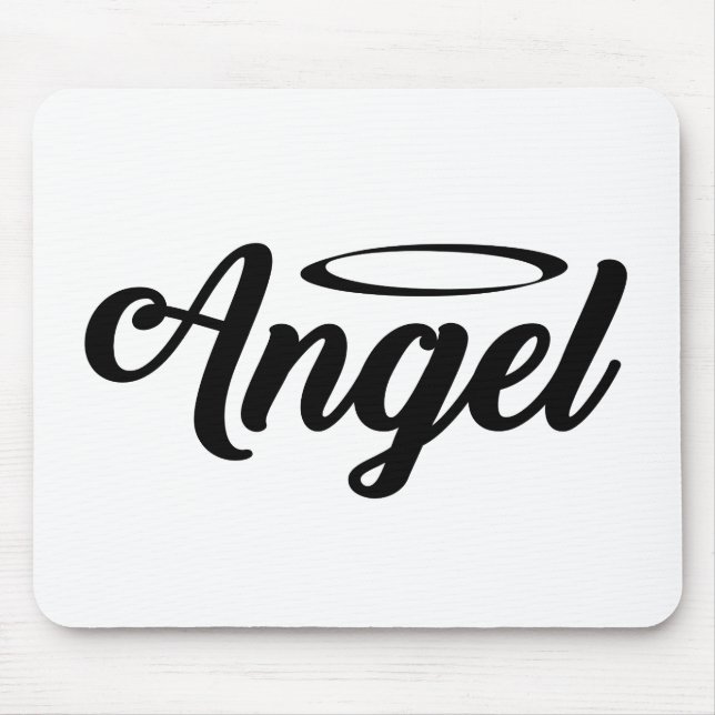 Angel Art Cool Text Graphic Angel Word Text Art Mousepad (Vorne)