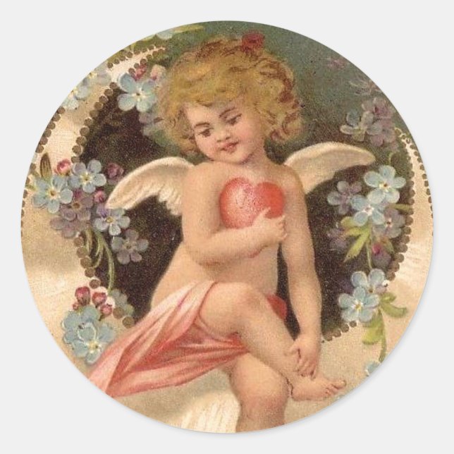 Angel auf dem Valentinmond - Aufkleber (Vorderseite)
