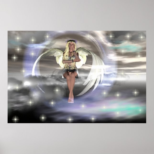 Angel auf der Cloud Poster (Vorne)