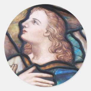 Angel-Aufkleber aus Hartglas Runder Aufkleber