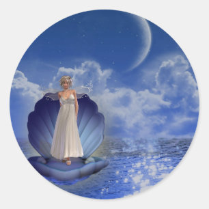 Angel-Aufkleber Runder Aufkleber