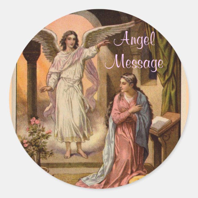 Angel-Aufkleber Runder Aufkleber (Vorderseite)