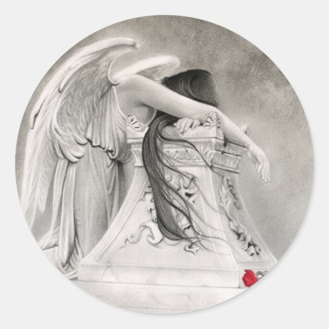 Angel-Aufkleber Runder Aufkleber (Vorderseite)