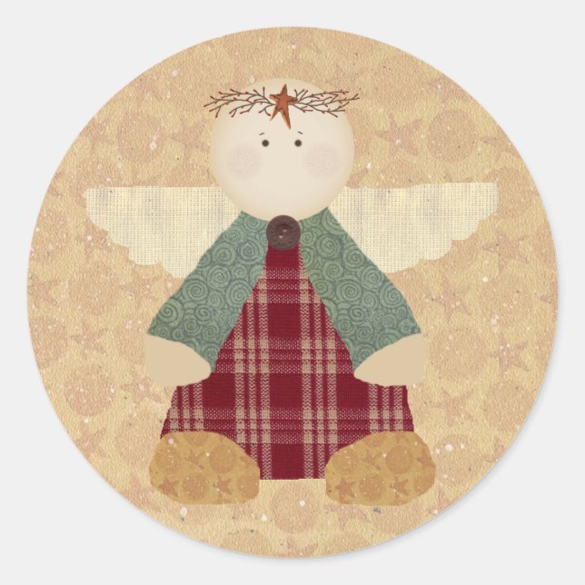 Angel-Aufkleber Runder Aufkleber (Vorderseite)