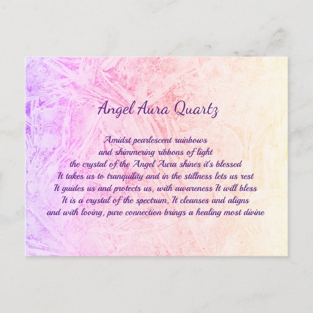 Angel Aura Quarz Kristall Design Postkarte (Vorderseite)