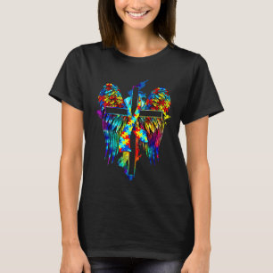 Angel Autism Awareness Cross Wings Cross Faith Jes T-Shirt