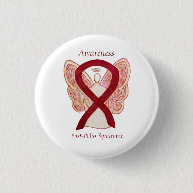 Angel Awareness Ribbon-Buttone nach dem Polio-Synd Button (Vorderseite)