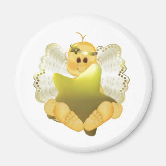 Angel Baby mit Gold Star Magnet (Vorne)