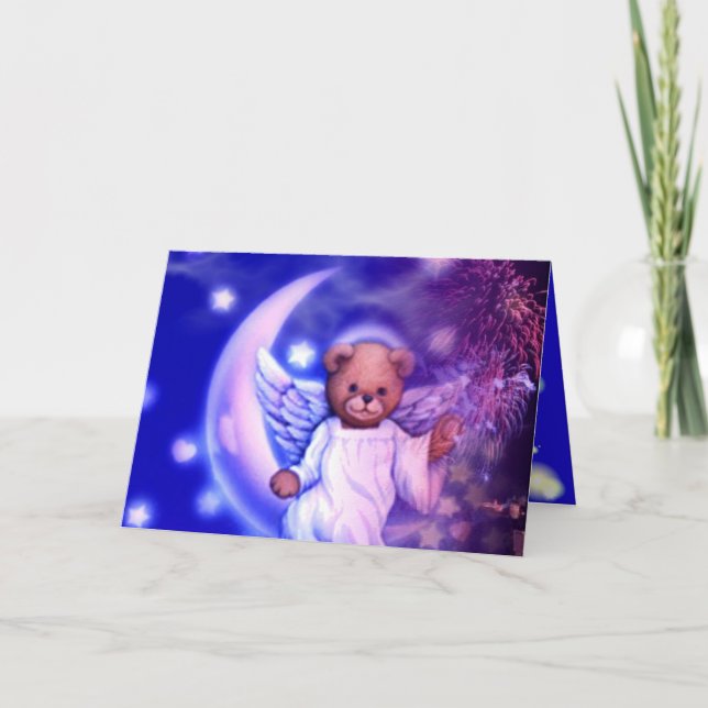 Angel Bear Holidays Card Feiertagskarte (Vorderseite)