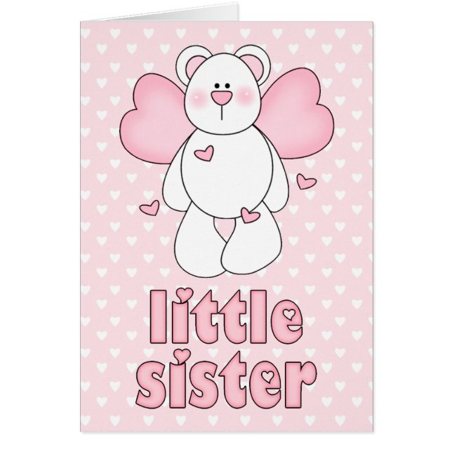 Angel Bear Little Sister Blank Card (Vorne)