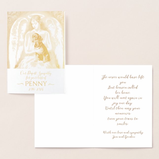 Angel Beileid für den Verlust der Dackel des Schwa Folienkarte (Anzeige)