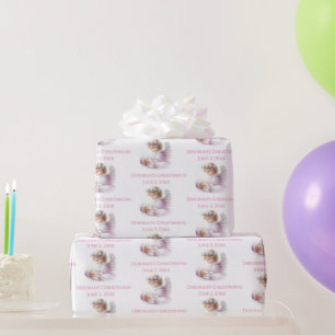 Angel beobachtet die Taufe eines Mädchens Geschenkpapier