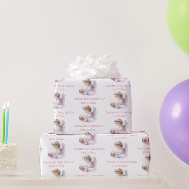 Angel beobachtet die Taufe eines Mädchens Geschenkpapier (Partygeschenke)