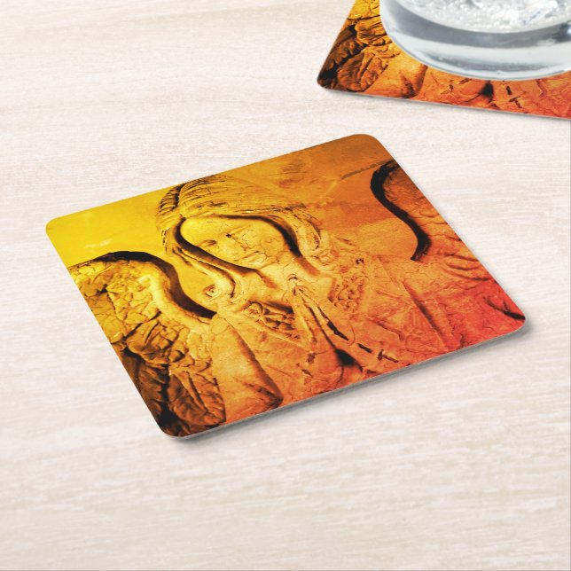 Angel beten rechteckiger pappuntersetzer (angewinkelt)
