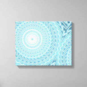 Angel-blaues aquamarines Swirbelmuster Leinwanddruck