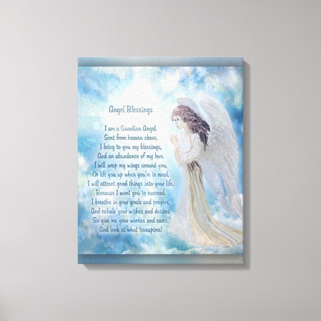 Angel Blessings Gedicht Leinwanddruck (Vorderseite)