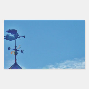 Angel BLOWING HORN WEATHER VANE Rechteckiger Aufkleber