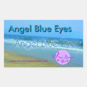 Angel Blue Eyes Rectangle Stickers