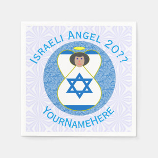 Angel Blue White Personalisiert Serviette