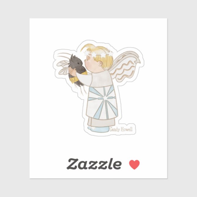 Angel Boy and Bee Sticker (Blatt)