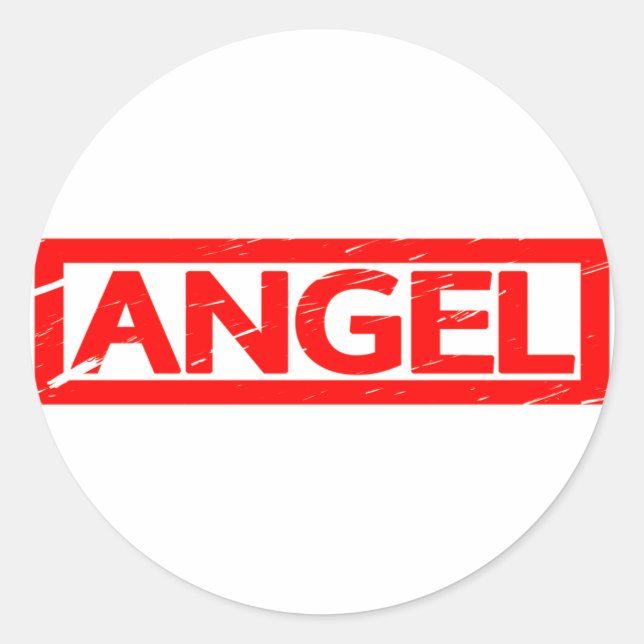 Angel-Briefmarke Runder Aufkleber (Vorderseite)