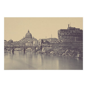 Angel-Burg und Vatikankuppel Poster