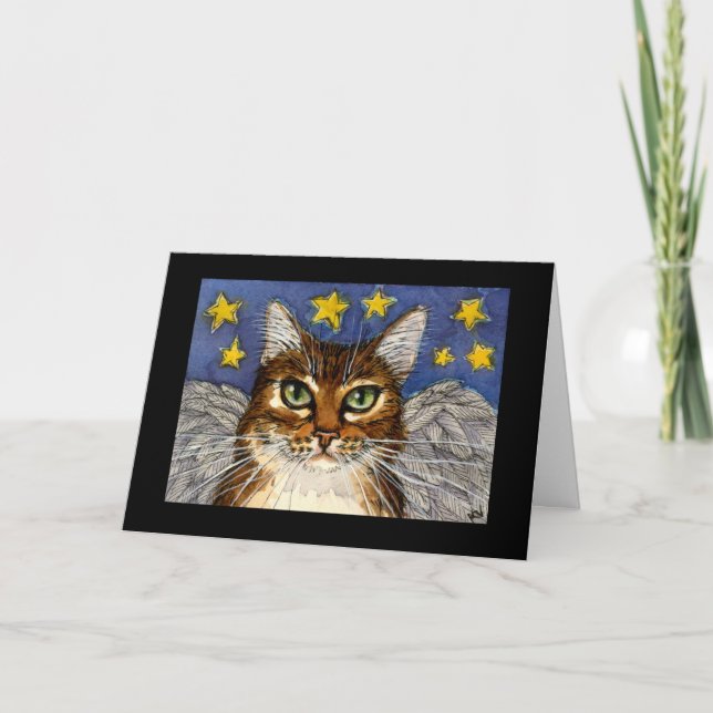 Angel Cat condolence card Karte (Vorderseite)
