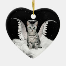 Angel Cat Gray Tabby Pet Memorial