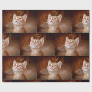 Angel Cat Wrapping Paper Geschenkpapier