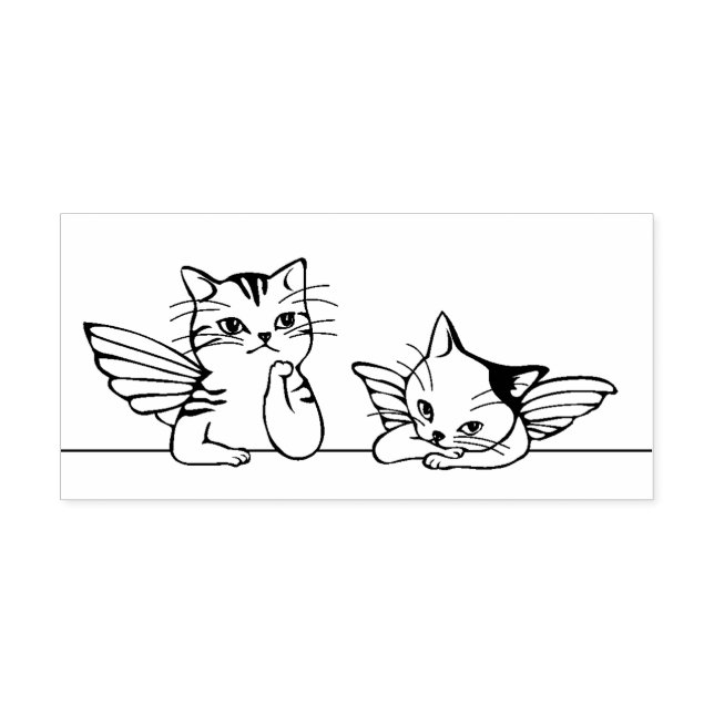 Angel Cats Rubber Briefmarke Gummistempel (Prägung)